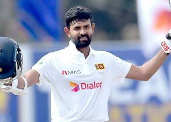 Lahiru Thirimanne celebrating his 100