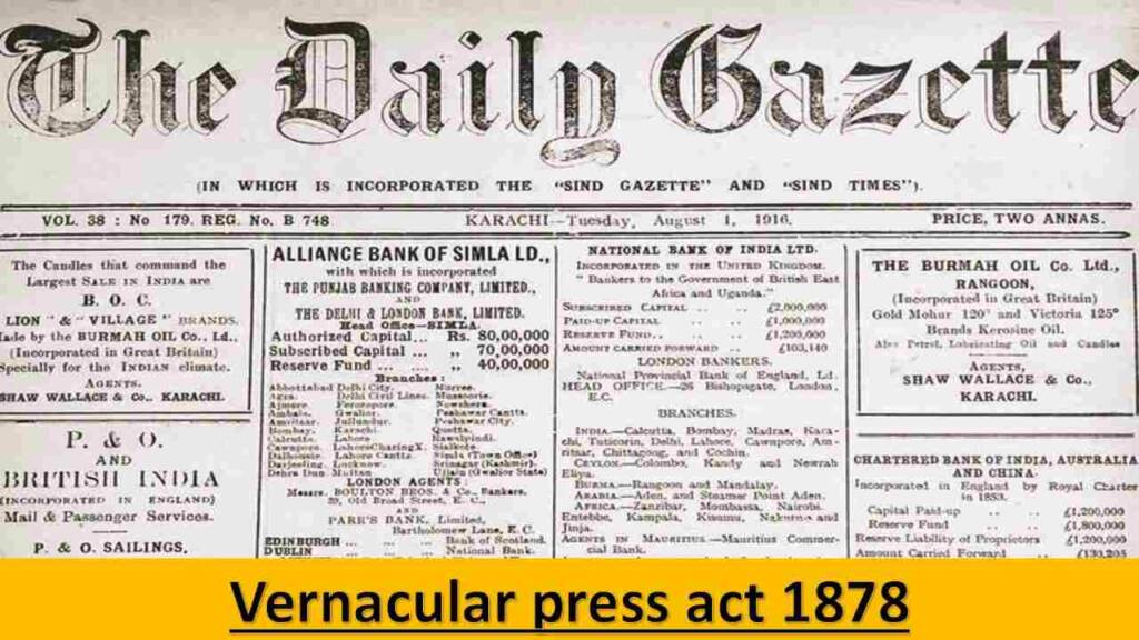 Vernacular Press Act 1878