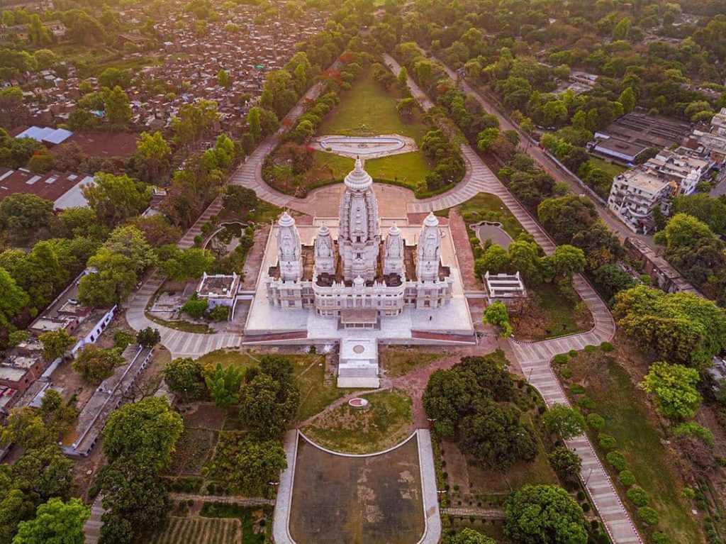 JK Temple Kanpur drone shot 