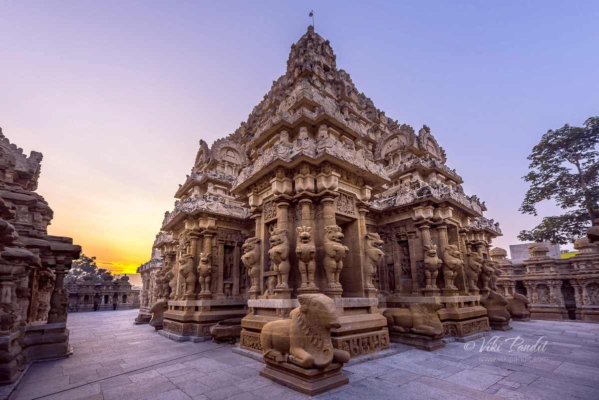 Kanchi Kailasanathar Temple art work 