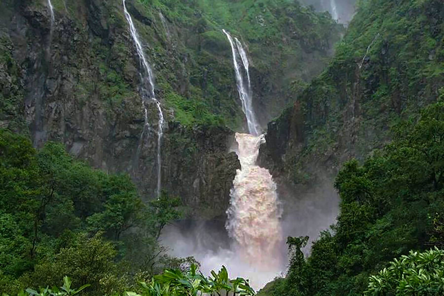 Marleshwar falls in rainy season