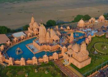Poicha Nilkanth Dham Temple drone view