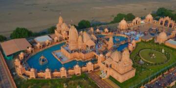 Poicha Nilkanth Dham Temple drone view