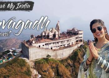 Mahakali Mandir Pavagadh drone view