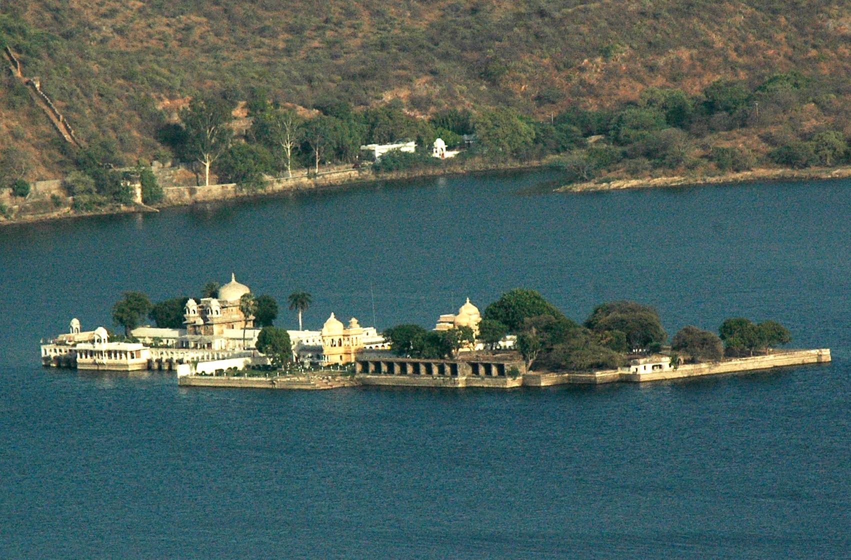 Jag Mandir island udaipur drone picture 