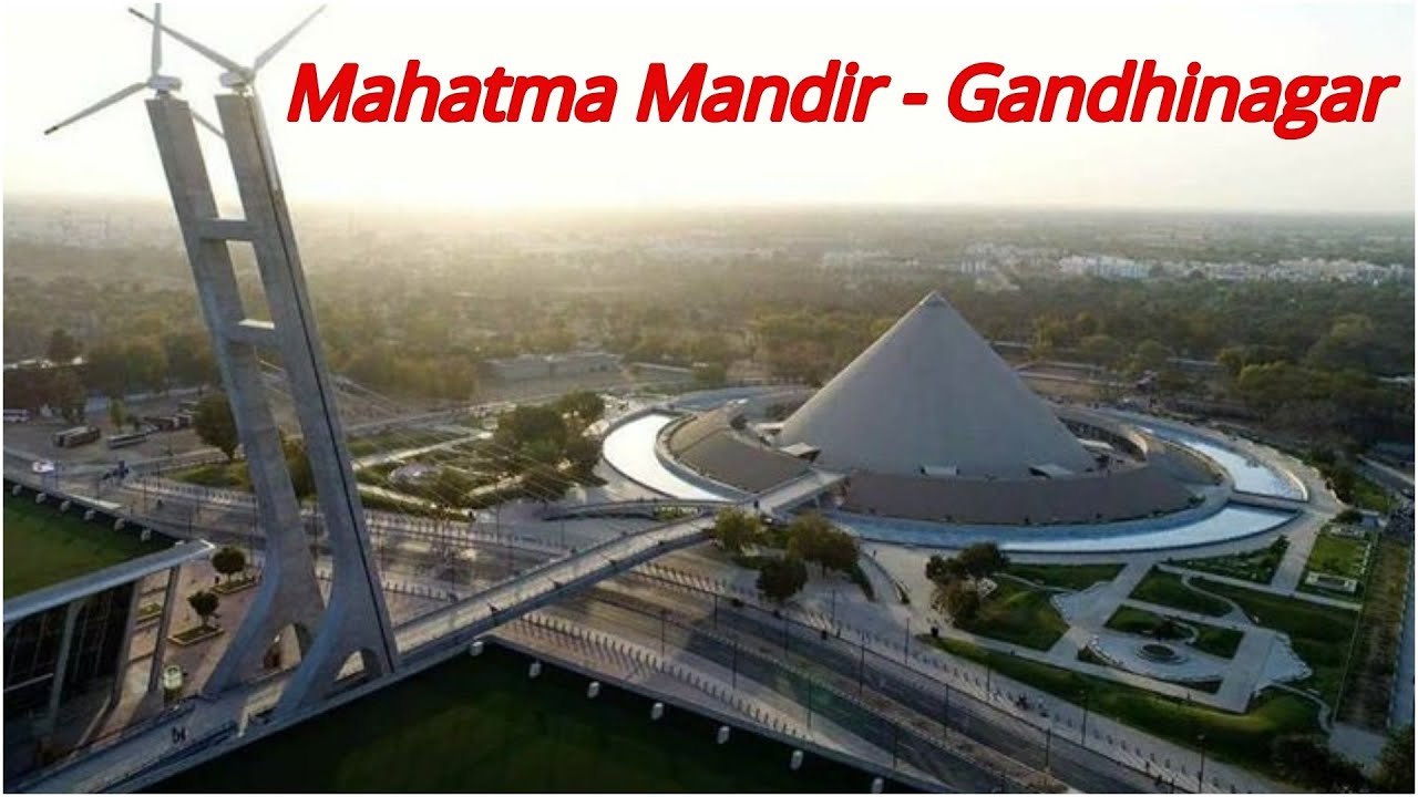 Mahatma Mandir Gandhinagar drone view