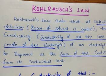 Define Kohlrausch law class 12