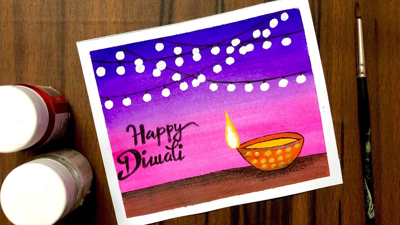 Diwali Drawing / How To Draw Happy Diwali Poster Easy Step by Step / Diwali  Festival Drawing - YouTube