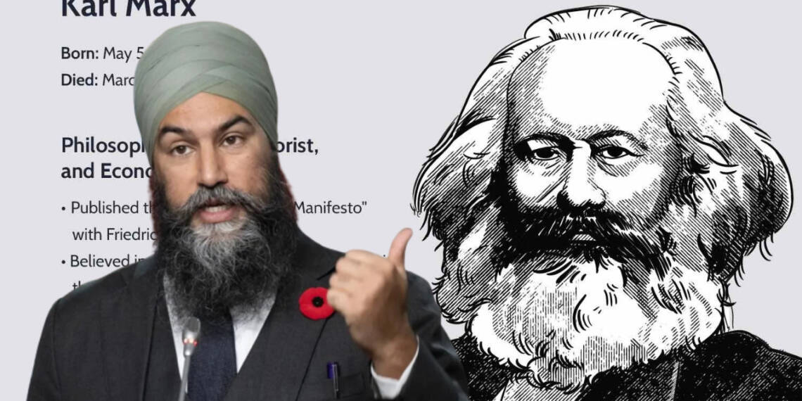 Scene pans and zooms. Jagmeet removes his mask. He is Karl Marx