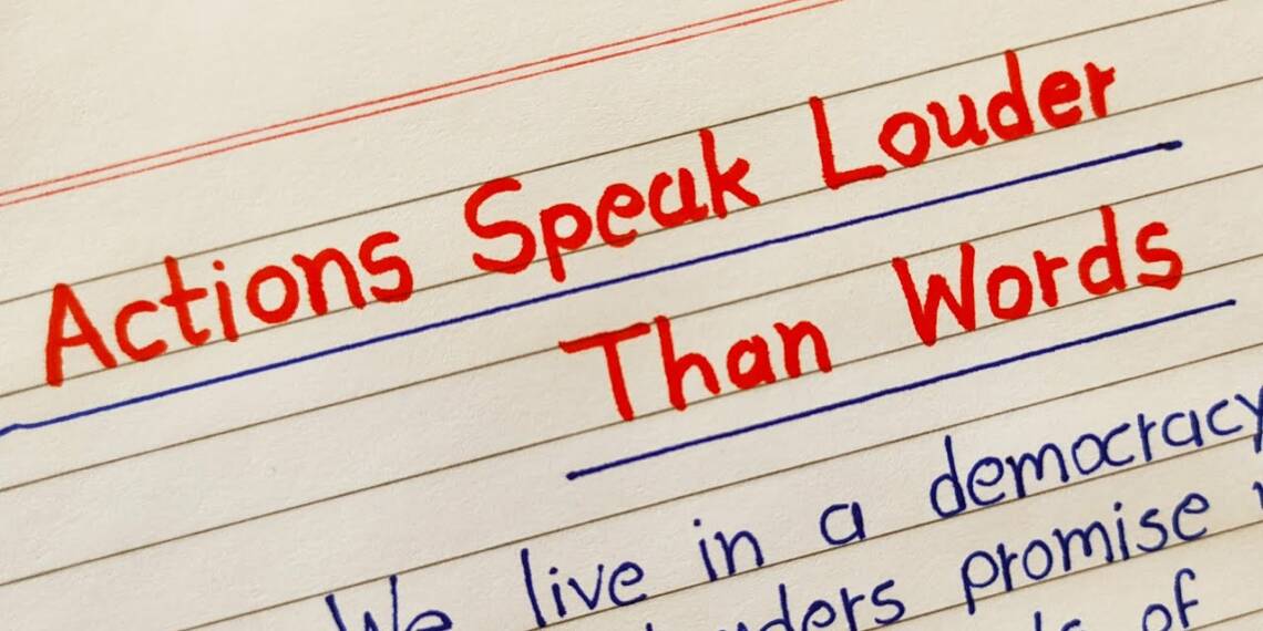 Action speak louder than words idea poster