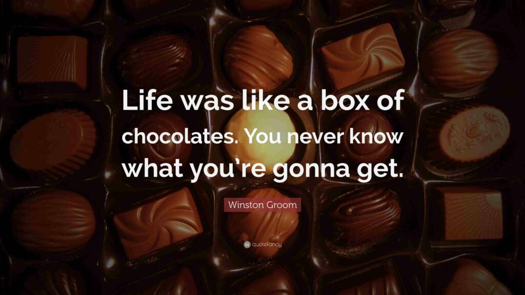 Quote life is like a box of chocolates poster