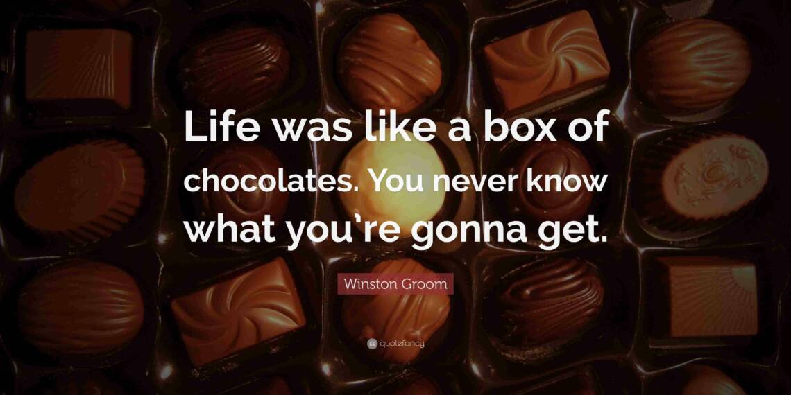 Quote life is like a box of chocolates poster