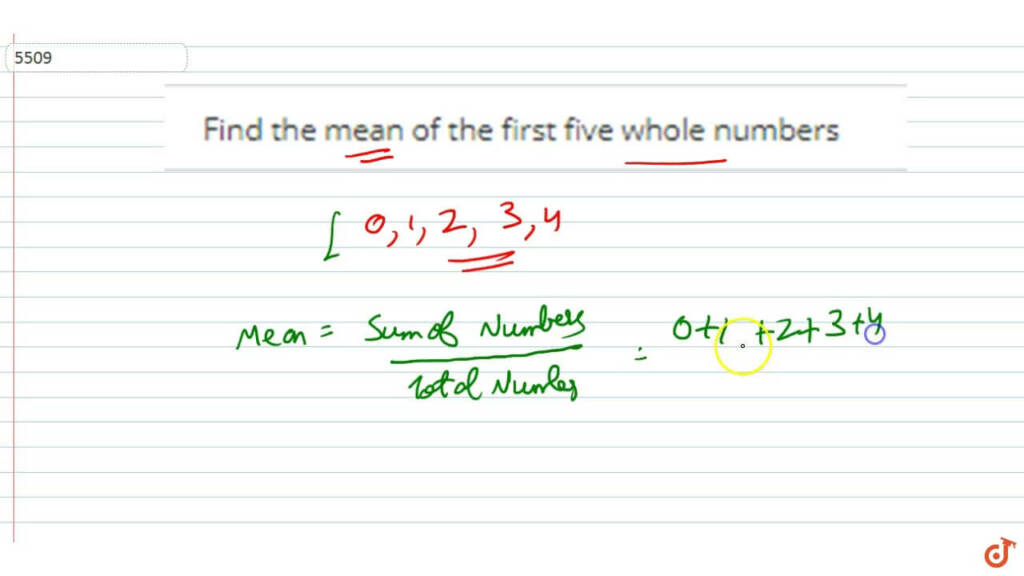 Find the Mean of First Five Natural Numbers