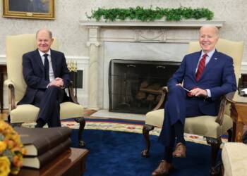 U.S. President Joe Biden meets with German Chancellor Olaf Scholz