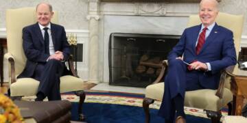 U.S. President Joe Biden meets with German Chancellor Olaf Scholz