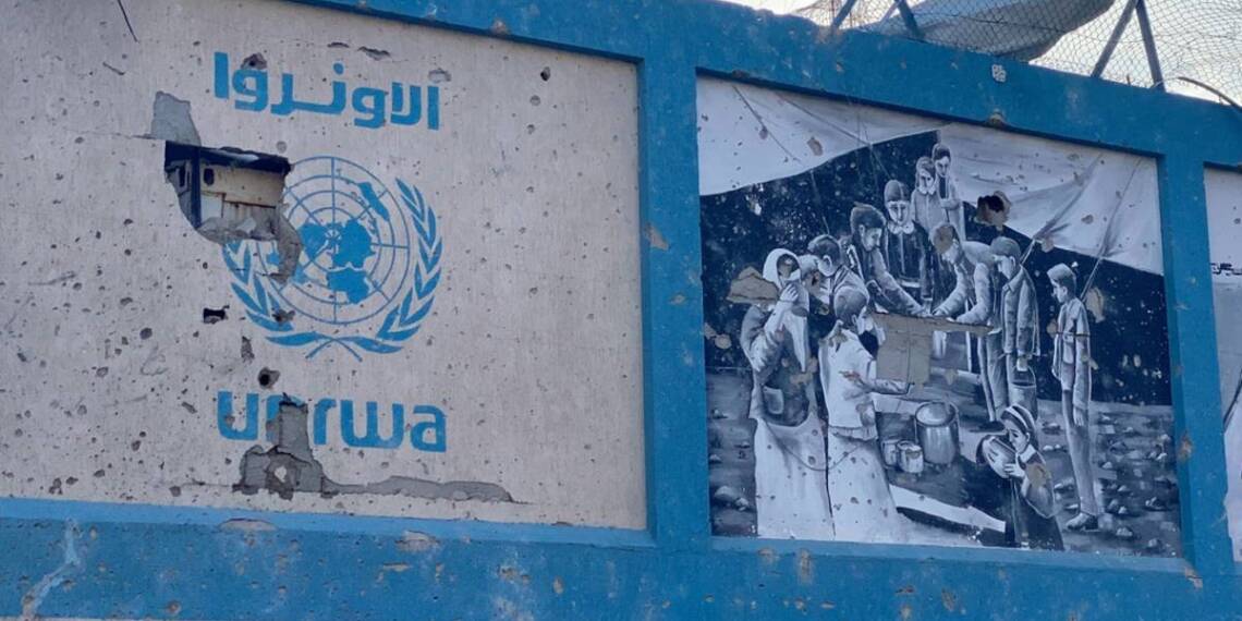 A view of destruction at UNRWA headquarters, which provides aid to millions of Palestinians and works under the United Nations, is targeted by Israel in Gaza City, Gaza on February 11, 2024. [Karam Hassan - Anadolu Agency] A view of destruction at UNRWA headquarters, which provides aid to millions of Palestinians and works under the United Nations, is targeted by Israel in Gaza City, Gaza on February 11, 2024