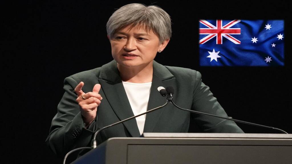Australia's Foreign Minister Penny Wong discusses maritime security at the ASEAN-Australia Summit in Melbourne on March 4 (Photo by Rurika Imahashi)
