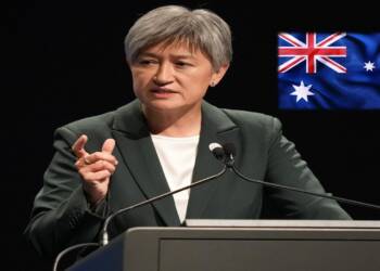 Australia's Foreign Minister Penny Wong discusses maritime security at the ASEAN-Australia Summit in Melbourne on March 4 (Photo by Rurika Imahashi)