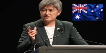 Australia's Foreign Minister Penny Wong discusses maritime security at the ASEAN-Australia Summit in Melbourne on March 4 (Photo by Rurika Imahashi)