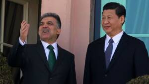 Xi Jinping, then vice president of China, visiting Turkey in February 2012, upon the invitation of then President Gul. (Anadolu Agency)