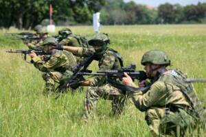 Joint military drills between Russia and Serbia.
