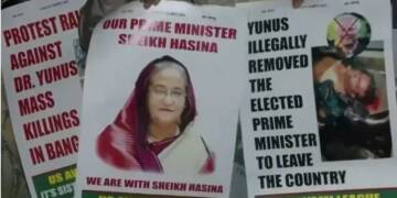 Massive protests erupt in New York against Muhammed Yunus