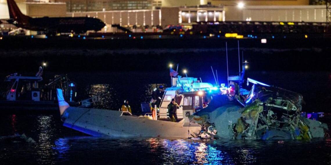 Tragic mid air collision between US plane and military helicopter leaves many dead