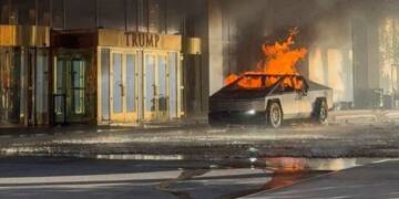 Fireworks or a bomb? Tesla cybertruck explodes outside Trump’s Las Vegas hotel