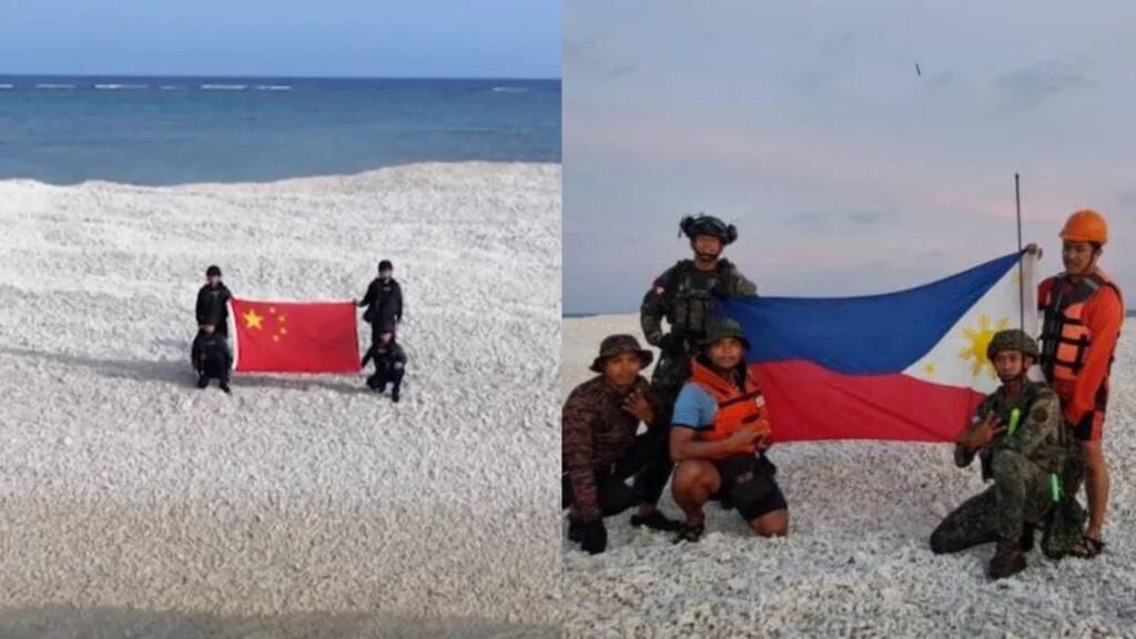 China Plants Flag on Disputed Sandy Cay Near Philippine Base