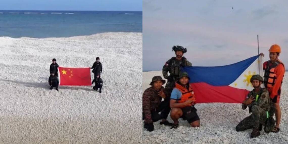 China Plants Flag on Disputed Sandy Cay Near Philippine Base