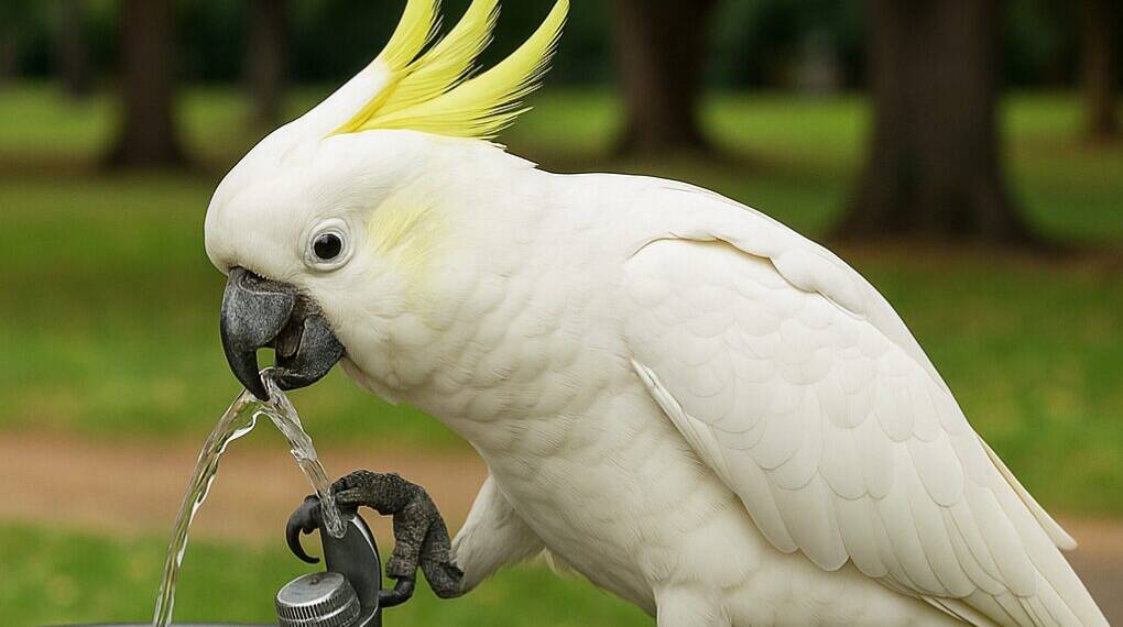 Thirsty Geniuses: Sydney’s Cockatoos Learn to Operate Park Water Fountain