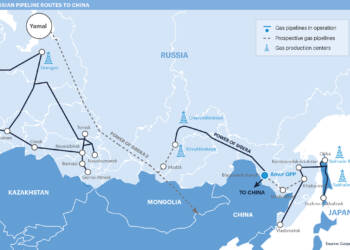 Russian Pipeline Routes to China (Picture Credit:Independent Commodity Intelligence Services)