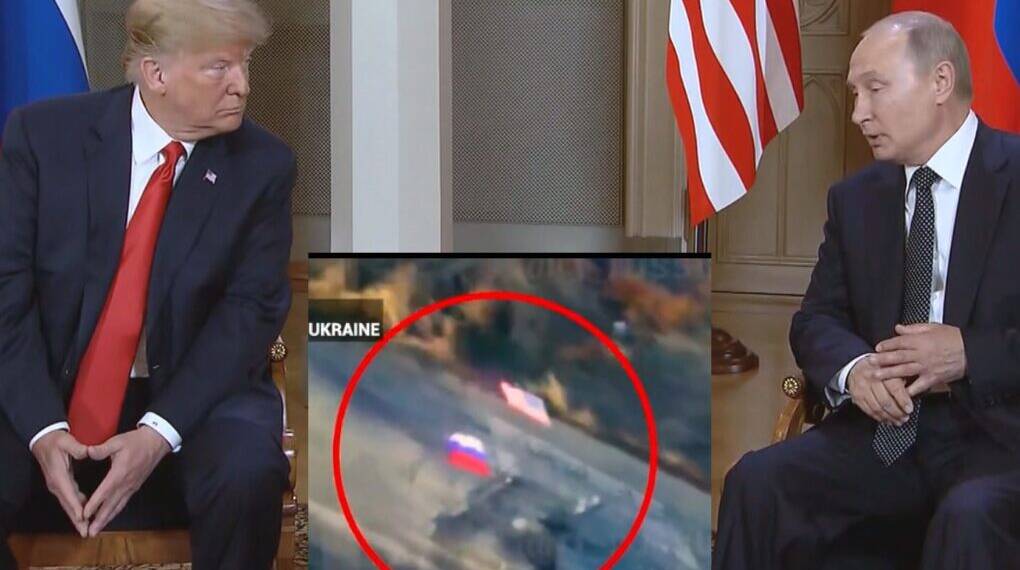 Russia Military Hoists American Flag Alongside Russian one on Captured US Military Carrier in Ukraine Just Before Trump Zelenskyy and other European leaders Meet