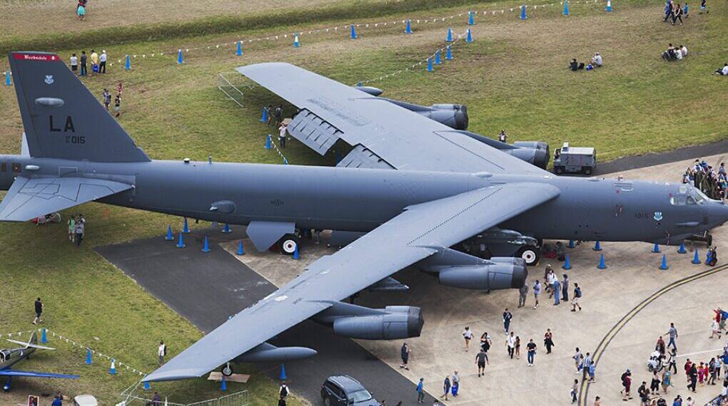 U.S. B-52 strategic bomber flies over Czech Republic during Air Force Day, signaling NATO's strength and deterrence on the eastern flank amid tensions with Russia.
