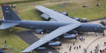 U.S. B-52 strategic bomber flies over Czech Republic during Air Force Day, signaling NATO's strength and deterrence on the eastern flank amid tensions with Russia.