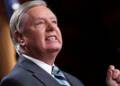 US Senator Lindsey Graham speaks during a media appearance, calling on Donald Trump to arm Iranian civilians as part of a controversial strategy to trigger an internal uprising in Iran