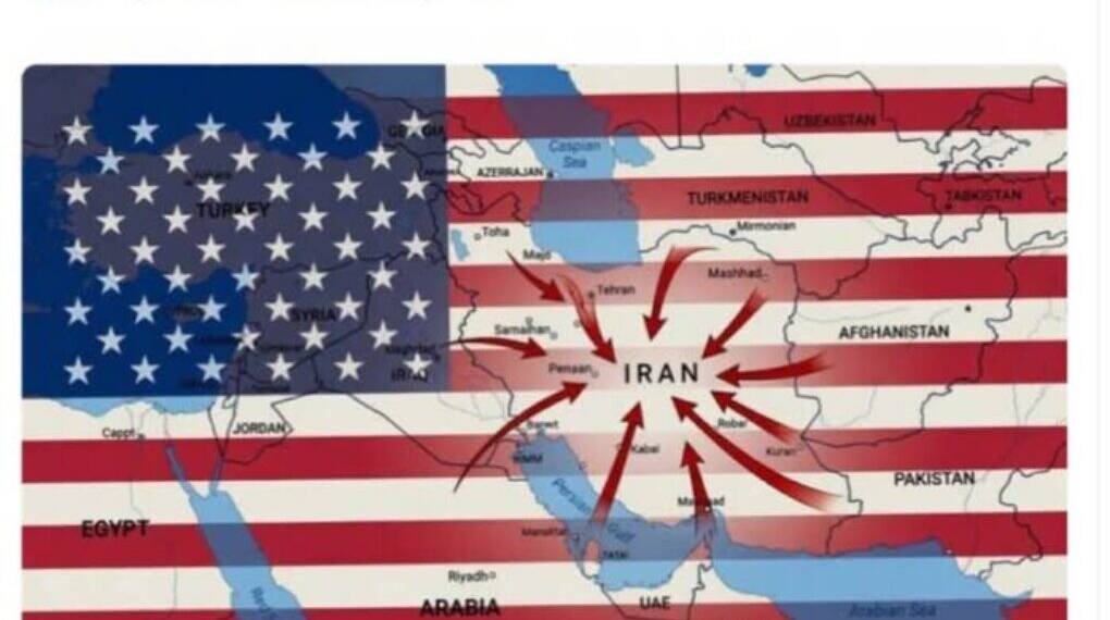 Final Showdown? Iran WAR Warning "Gulf of Oman Will Become Graveyard for US Ships" in response, Trump shared a map attacking Iran from all sides
