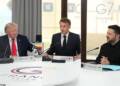 Macron and Zelensky overheard discussing possible Trump meeting during tense G7 summit diplomacy