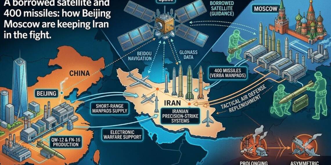 A borrowed satellite and 400 missiles: how Beijing and Moscow are keeping Iran in the fight