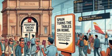 Spain turns the tables on Rome as passport checks begin at its airports