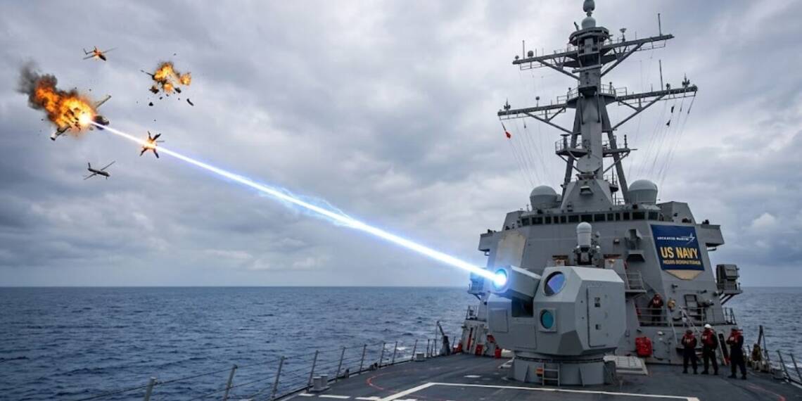 US Destroyer Burns Four Drones Out of the Sky With a Laser