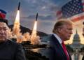 “Kim Jong Un watches North Korean ballistic missiles launch as Donald Trump and Xi Jinping face off against a backdrop of the US Capitol, highlighting tensions over North Korea’s missile tests and US-China diplomacy.”