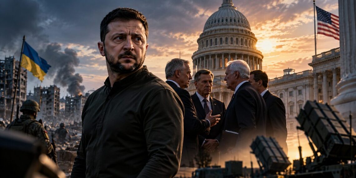 Zelensky lobbies senators in Washington as Ukraine faces uncertainty over US military aid and political support.