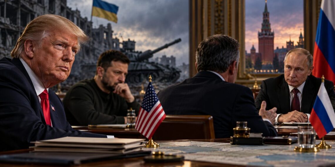 Ukraine peace deal talks as Donald Trump, Vladimir Putin and Volodymyr Zelenskyy navigate diplomatic tensions amid the ongoing Russia-Ukraine war.