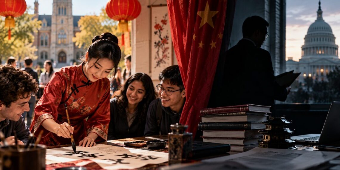 Confucius Institutes national security threat: Chinese cultural programmes on American university campuses amid growing US concerns over Beijing’s influence and espionage.