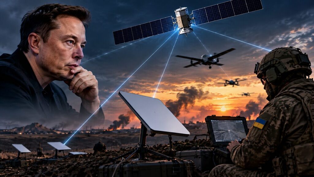 Musk Starlink Ukraine: Satellite communications, military drones and battlefield connectivity amid tensions over SpaceX’s control of Starlink services.