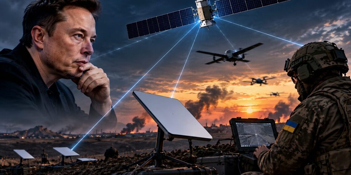 Musk Starlink Ukraine: Satellite communications, military drones and battlefield connectivity amid tensions over SpaceX’s control of Starlink services.